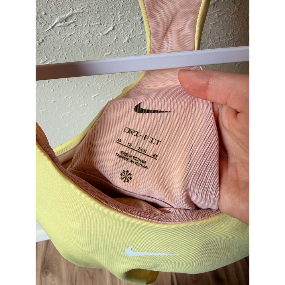 Nike Razorback Tank with Built In Bra - Yellow - Picture 3 of 4
